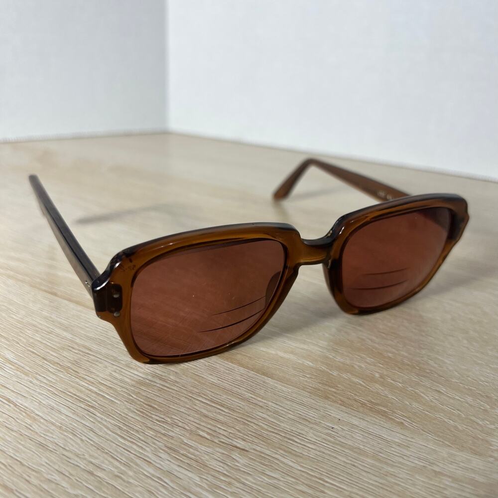 Vintage USS 4 1/2-5 3/4 52-20 Eyeglasses Sunglasses Brown Unisex Frame Military